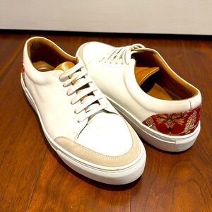 TAFT “The Sneaker” In Paisley — White Men’s Leather Low Top Sneaker